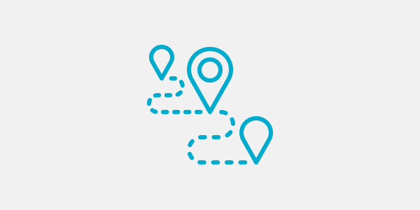 Icon mit 3 Location-Pins zeigt Signaturverwaltung für mehrere Standorte
