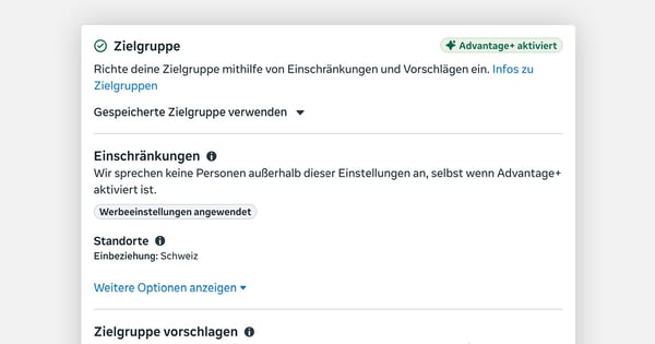 Meta Screenshot Zielgruppe