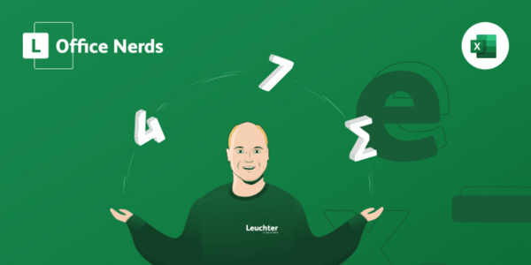 fiktiver Mann wird von Zahlen, griechischen Ziffer umkreist & Excel Logo 