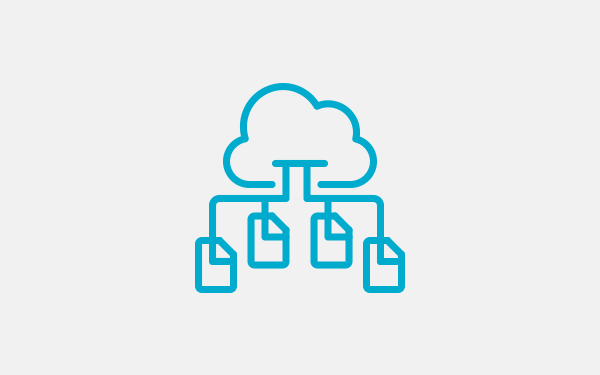 Icon Cloud aus der Daten kommen zeigt Datenintegration in E-Mails