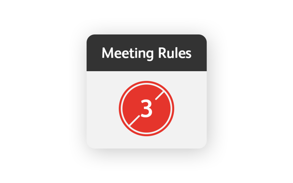 Karte zeigt: Meeting Rules 3