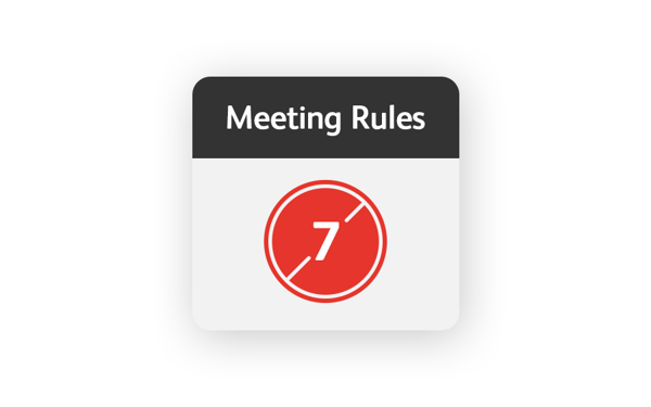 Karte zeigt: Meeting Rules 7