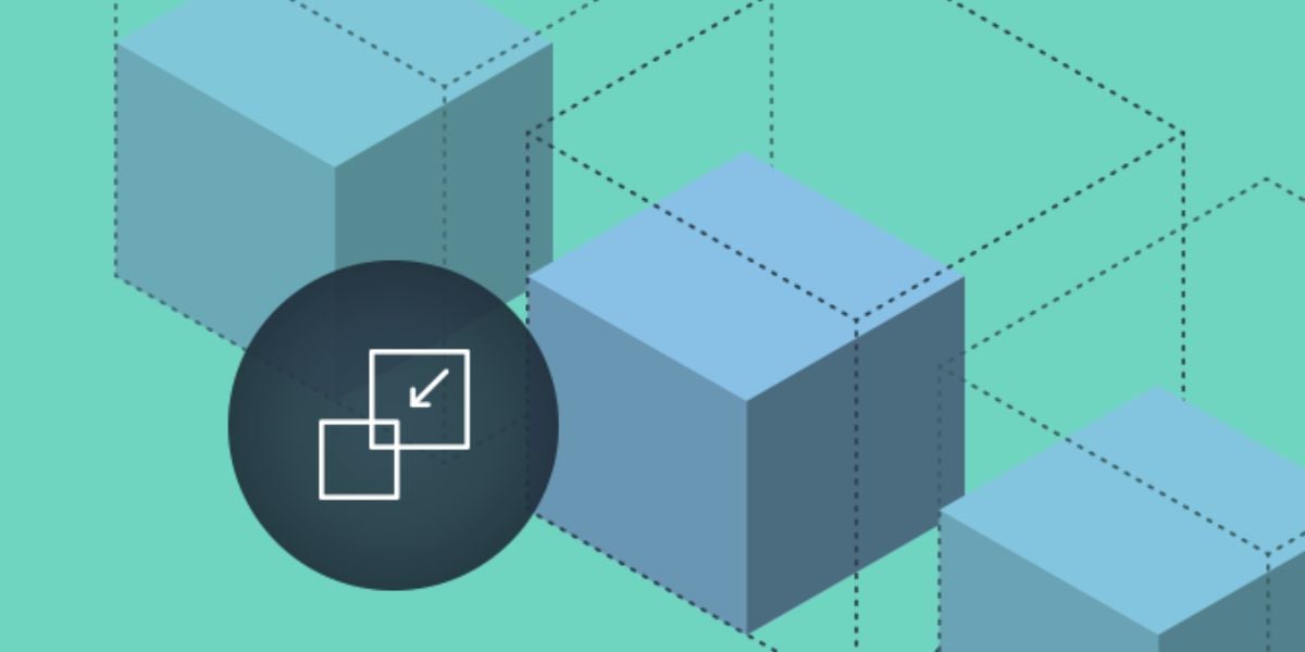 Datenintegration Symbolbild – stilisierte blaue Datenwürfel mit Integrations-Icon auf grünem Hintergrund
