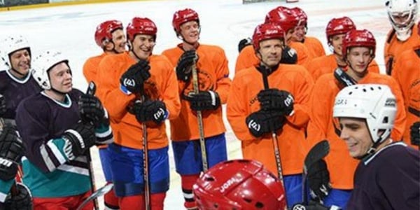 Leuchters beim Eishockey spielen