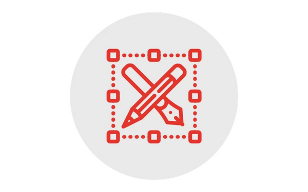 Icon mit einem Bleistift und einem Füller 