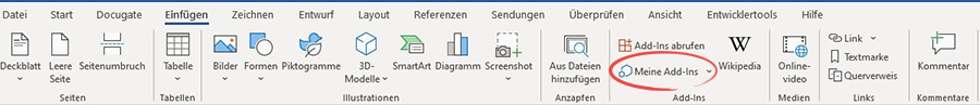 Meine Add-Ins im Microsoft Store in Word finden