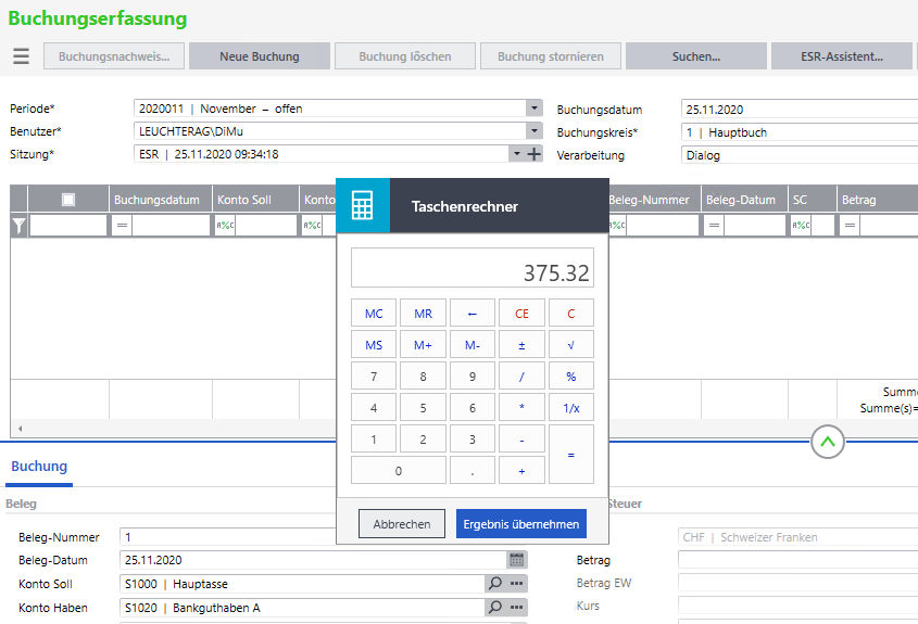 Sage 100 Version 9.0.1 Taschenrechner Bild