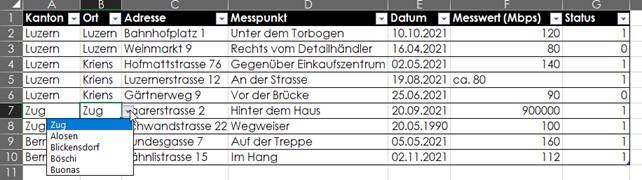 Excel Temperaturmessungen 11