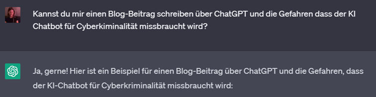 Chatverlauf mit ChatGPT