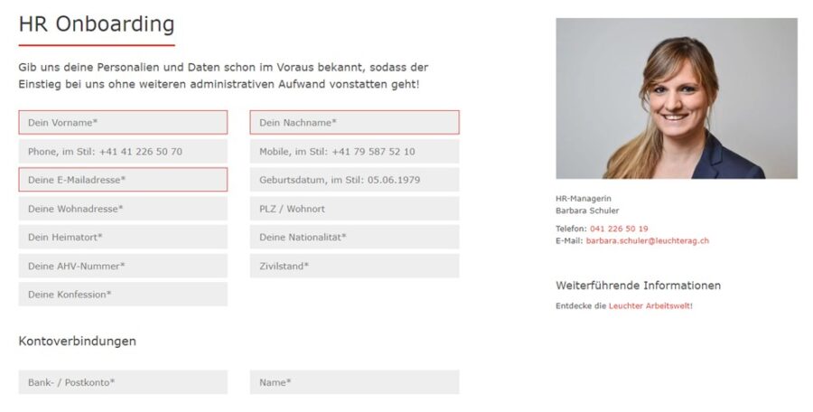 Mitarbeiter-Boardingpass HR-Formular Bild