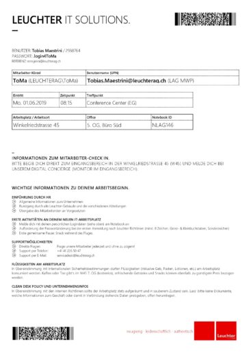 Mitarbeiter-Boardingpass fertiges PDF Bild