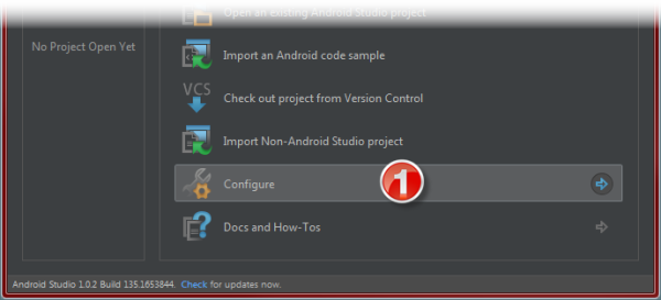 Android SDK updaten Schritt 1