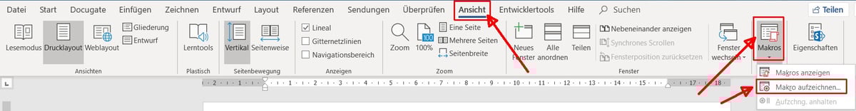 Makros erstellen Makrorecorder Bild