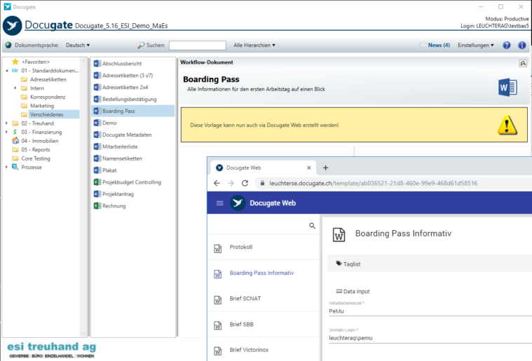 Screenshot Demo Clientweb Bild