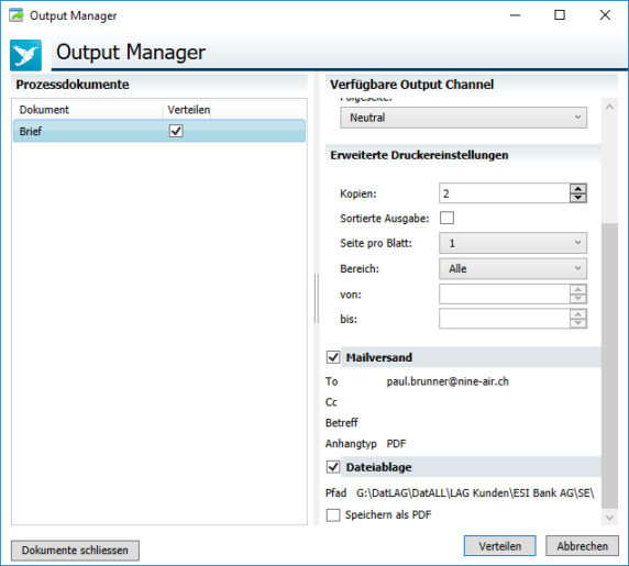 Screenshot Demo Outputmanager Bild