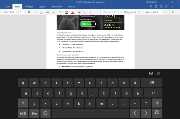 Word als Universal App