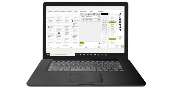 Kassensoftware auf Laptop 