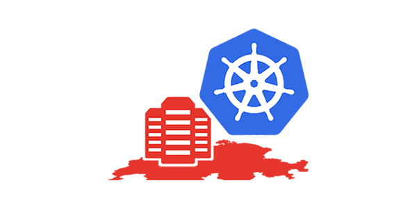 Kubernetes Hosting in der Schweiz – Icon mit Cluster, Schweizerkarte und Kubernetes-Logo