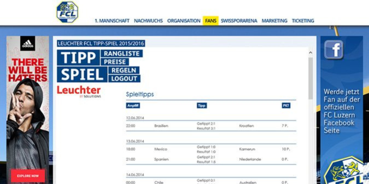 FC Luzern erhöht Website-Visits um 25% durch Leuchter Tippspiel