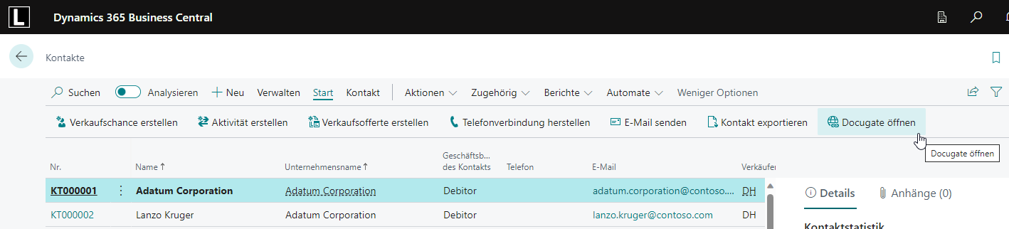 Docugate Integration in Microsoft Dynamics