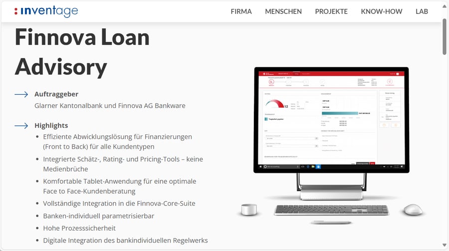 inventage-finnova-loan-advisory-screenshot
