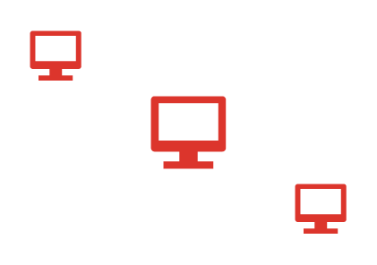 Intranet: Symbolische Darstellung vernetzter Computer, die ein firmeneigenes internes Netzwerk für den sicheren Austausch von Informationen visualisieren.