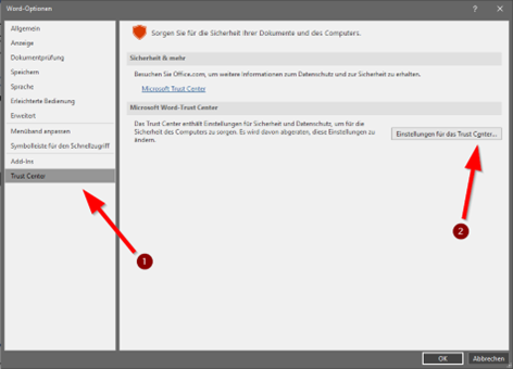 word_optionen_trust_center