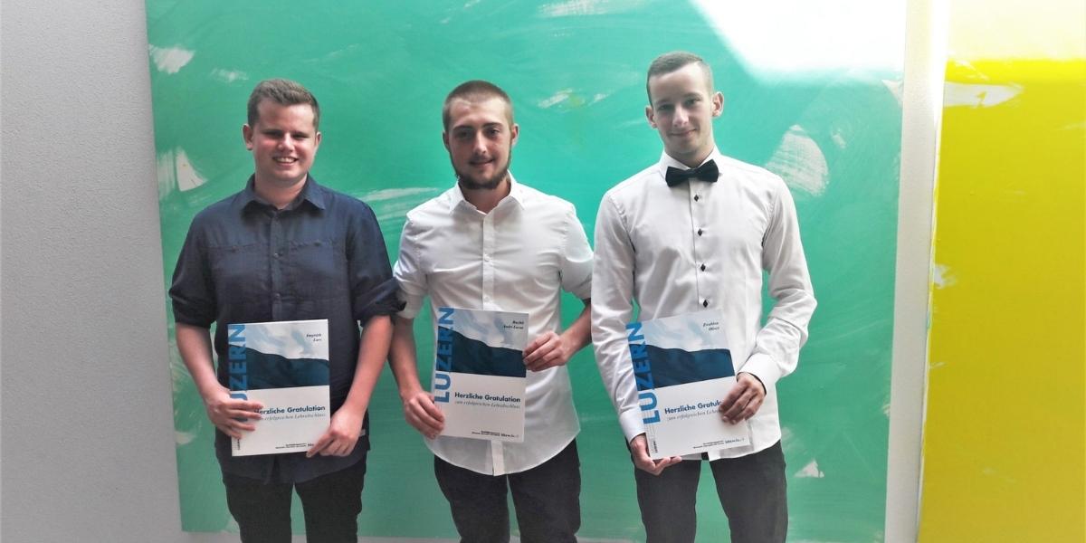 Lernende Andri Buchli, Lars Imgrüth und Oliver Zwahlen
