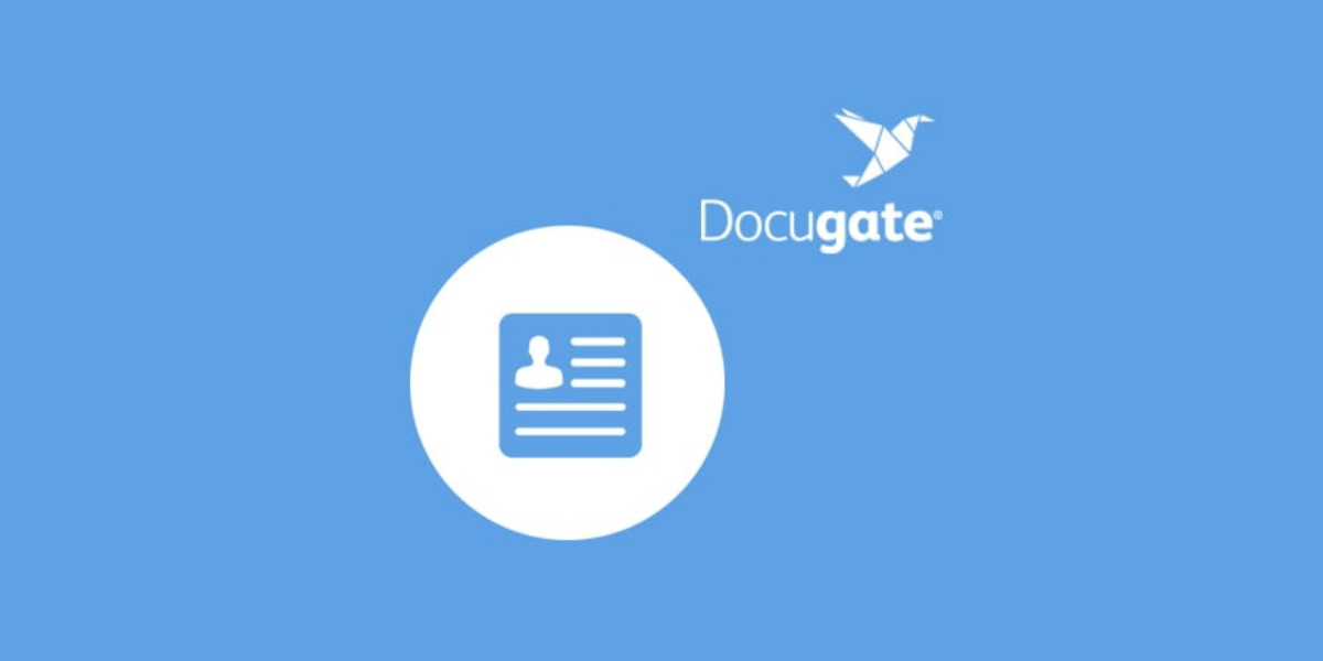 Icon von einem Kontakt und Docugate Logo